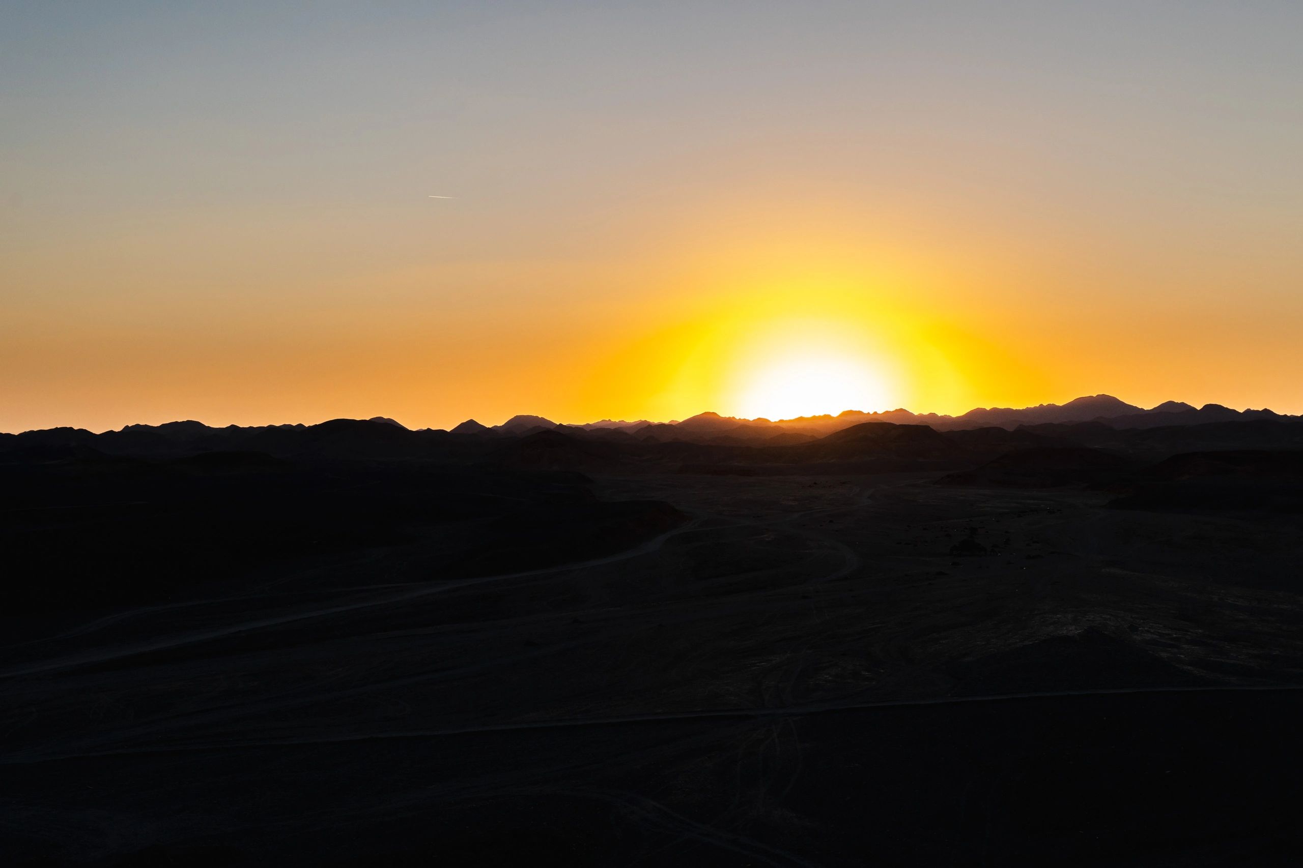 Sunrise over Egypt desert landscape